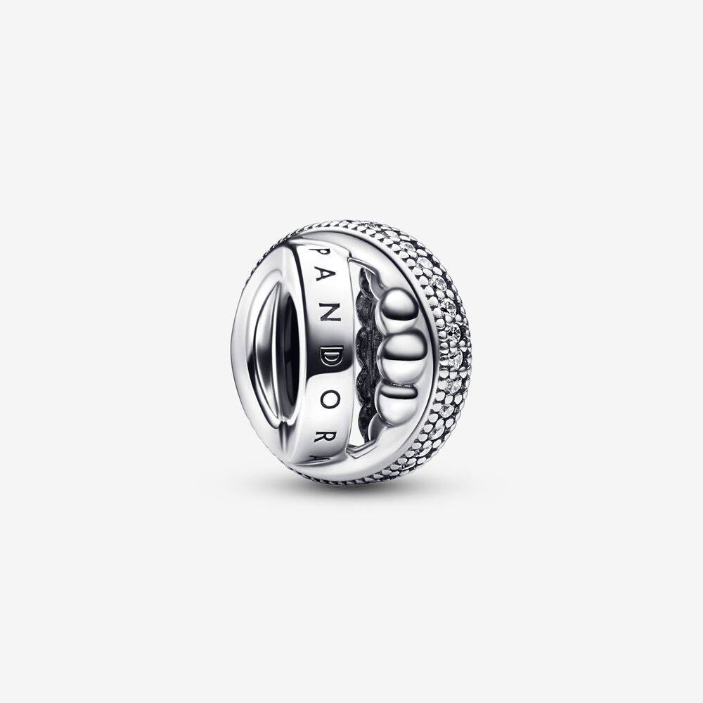 Berlock "Pandora Signature Logo Pavé & Beads Charm" - Pandora