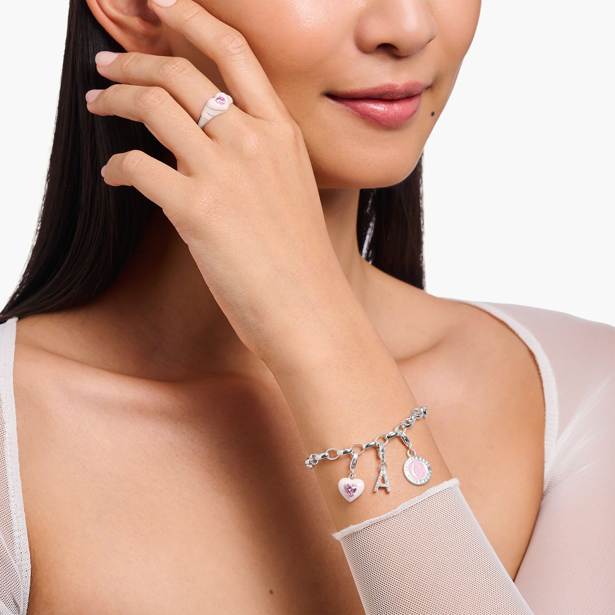 Thomas Sabo "Ledamot Charm rosa Charmista Coin silver "-Berlocker - Bild 2