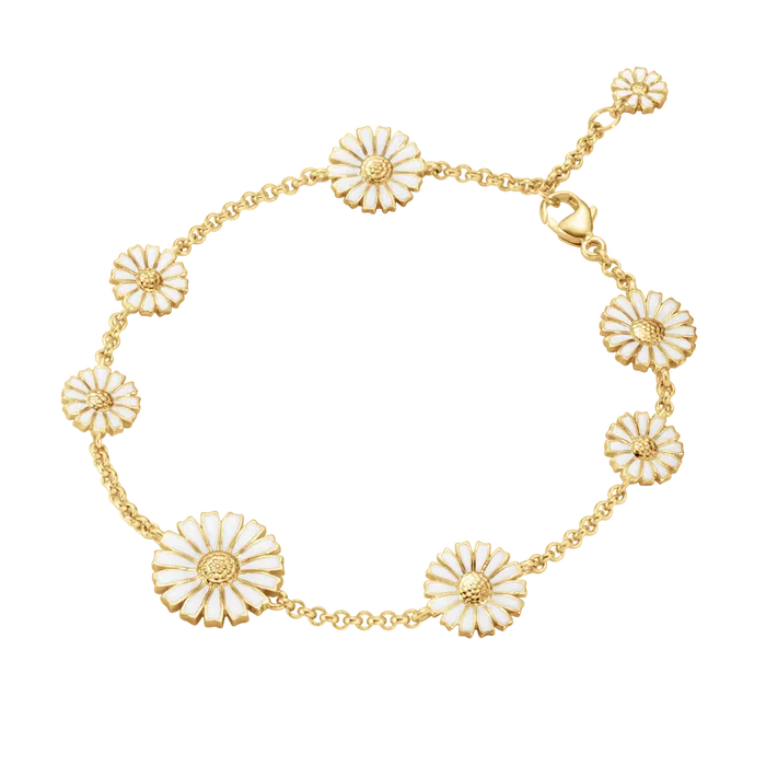 Georg Jensen "Daisy Eight Flower Layered White Gold" -Armband