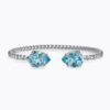 Caroline Svedbom "Mini Drop Bracelet Rhodium / Auqamarine" - Armband