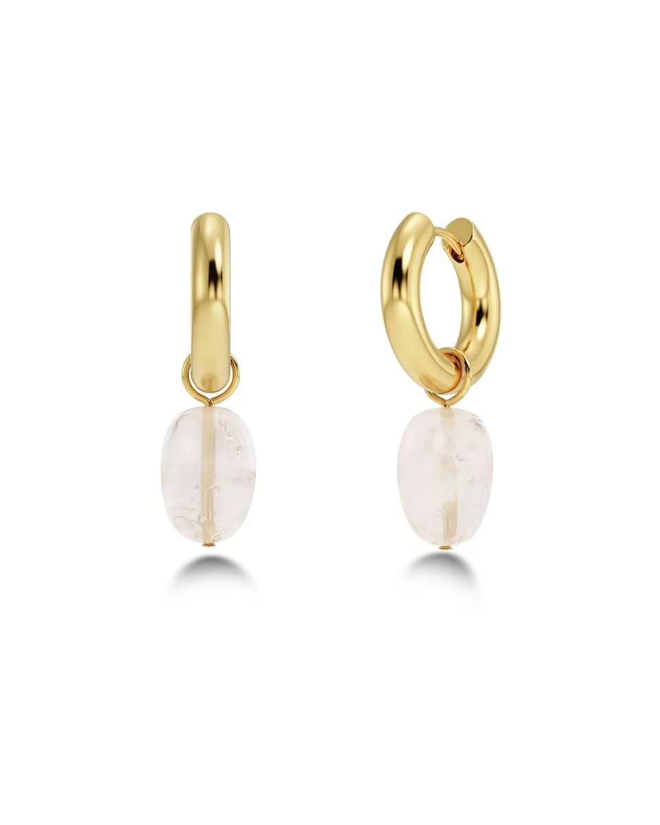 Örhängen "Beach Crystal Hoops Pink Gold" - Edblad