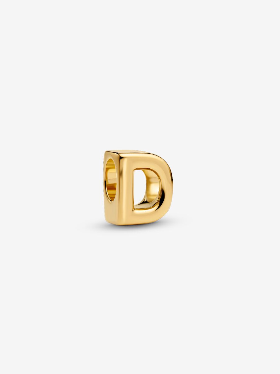 Pandora "Mini Bokstaven D berlock 14 karats guldplätering" Berlock