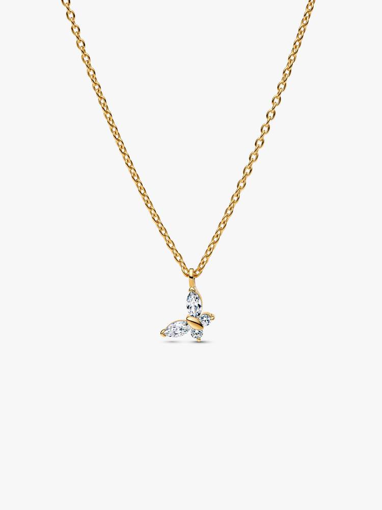Pandora "Halsband med fjril 14 karats guldpltering" Halsband - Sobling