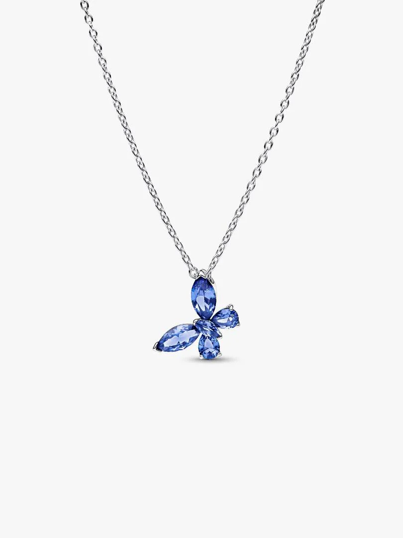 Pandora " Halsband med hängsmycke med blå fjäril" - Halsband