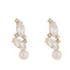 Snö of Sweden "Noctelle Navette Pearl Pendant Earring Guld" - Örhängen