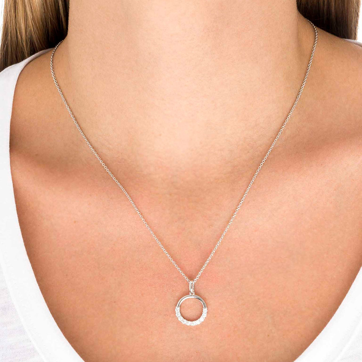 Vidal & Vidal "Sparkling Circle Necklace Sterlingsilver" - Halsband - Bild 2