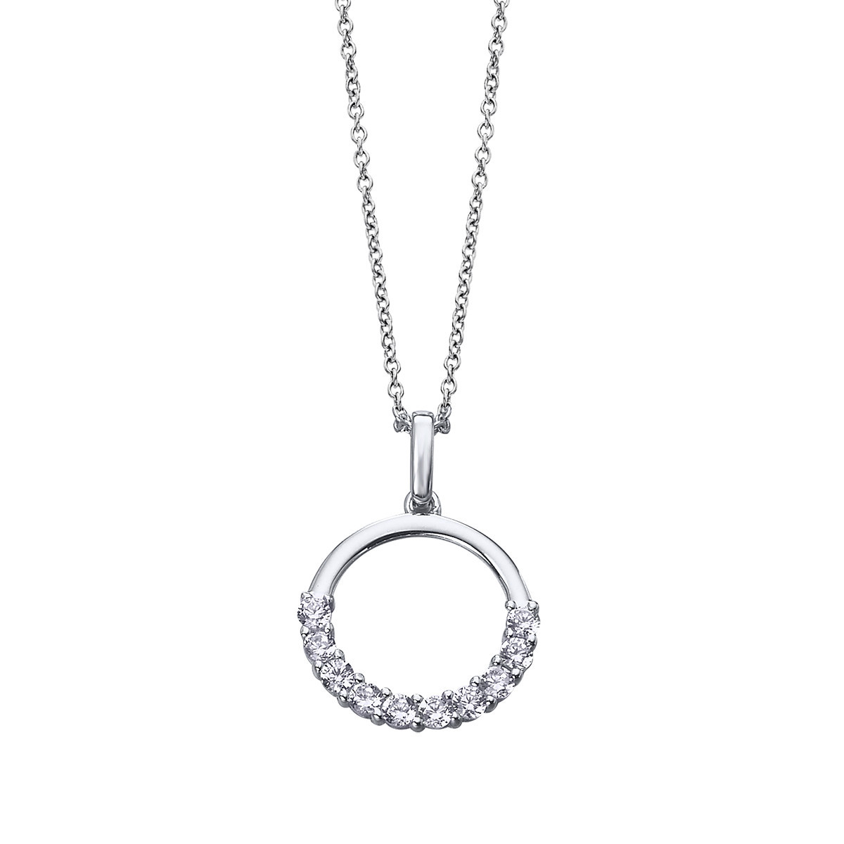 Vidal & Vidal "Sparkling Circle Necklace Sterlingsilver" - Halsband