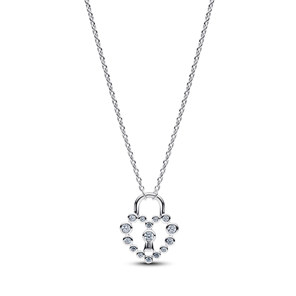Pandora "Glittrande hänglåshalsband silver" - Halsband