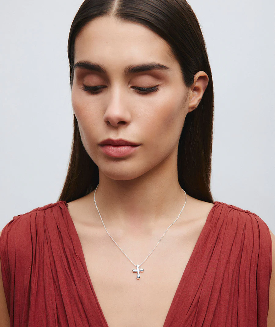 Vidal & Vidal "Cross Drop Necklace Silverplated" - Halsband - Bild 3